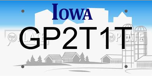 GP2T1T Iowa License Plate