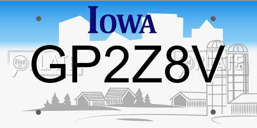 GP2Z8V Iowa License Plate