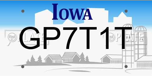 GP7T1T Iowa License Plate