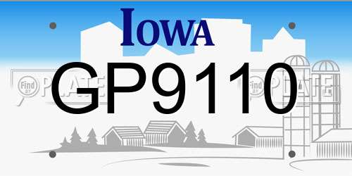 GP9110 Iowa License Plate
