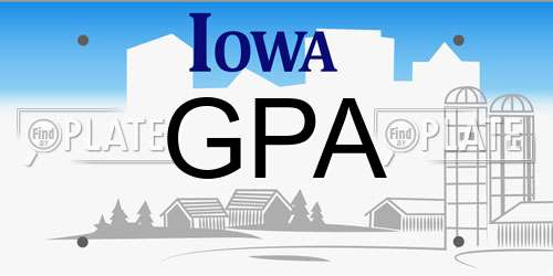 GPA Iowa License Plate