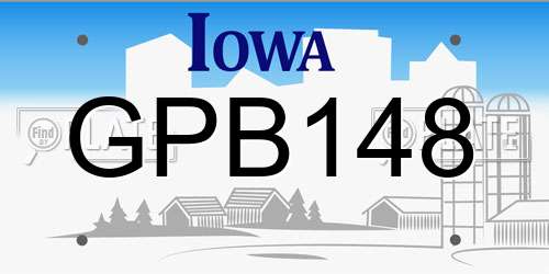 GPB148 Iowa License Plate