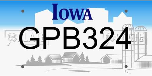 GPB324 Iowa License Plate