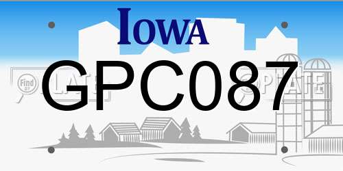 GPC087 Iowa License Plate