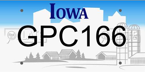 GPC166 Iowa License Plate