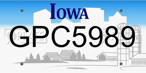 GPC5989 Iowa License Plate