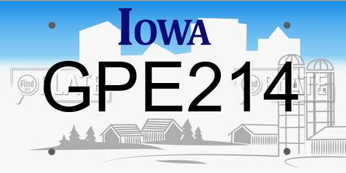 GPE214 Iowa License Plate