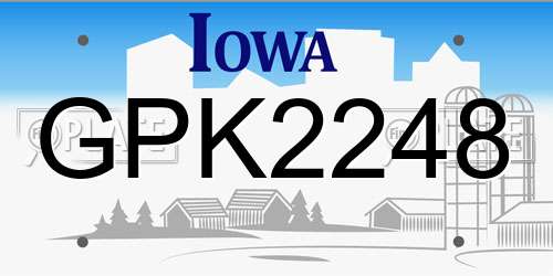 GPK2248 Iowa License Plate