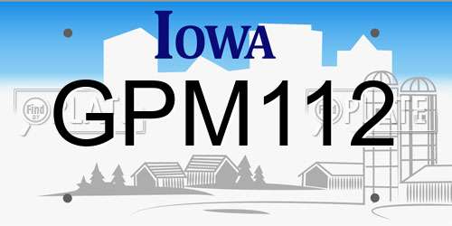 GPM112 Iowa License Plate