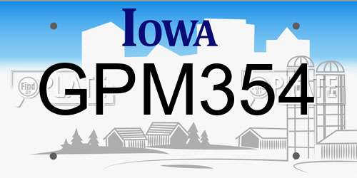 GPM354 Iowa License Plate