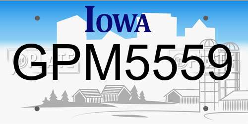 GPM5559 Iowa License Plate