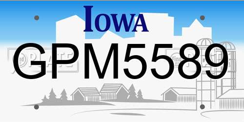 GPM5589 Iowa License Plate