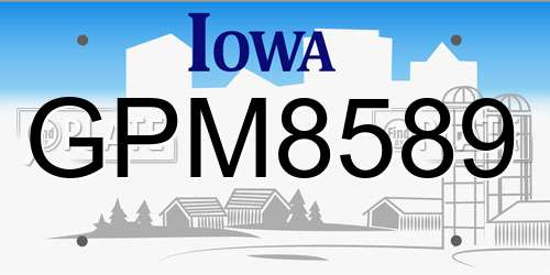 GPM8589 Iowa License Plate