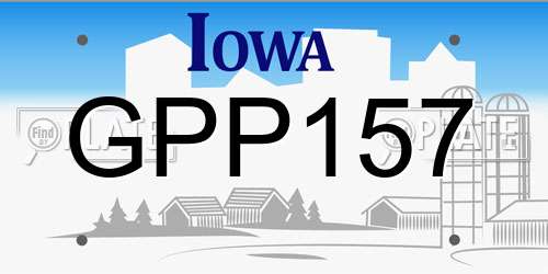 GPP157 Iowa License Plate
