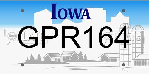 GPR164 Iowa License Plate