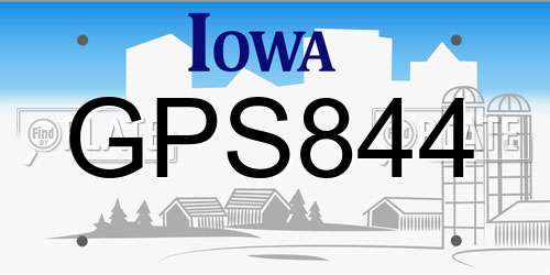 GPS844 Iowa License Plate