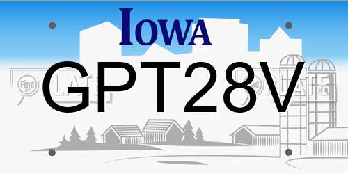 GPT28V Iowa License Plate