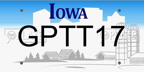 GPTT17 Iowa License Plate