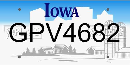 GPV4682 Iowa License Plate