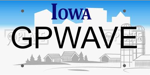 GPWAVE Iowa License Plate