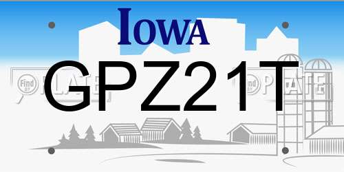 GPZ21T Iowa License Plate