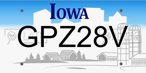 GPZ28V Iowa License Plate