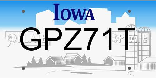 GPZ71T Iowa License Plate