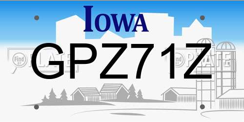 GPZ71Z Iowa License Plate