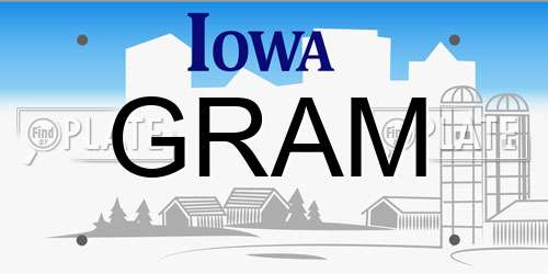 GRAM Iowa License Plate