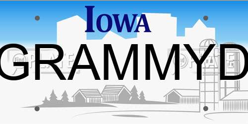 GRAMMYD Iowa License Plate