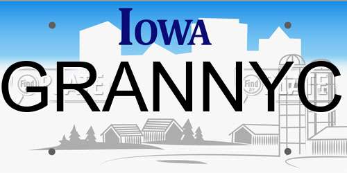 GRANNYC Iowa License Plate