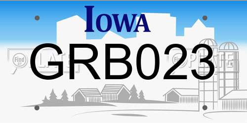 GRB023 Iowa License Plate