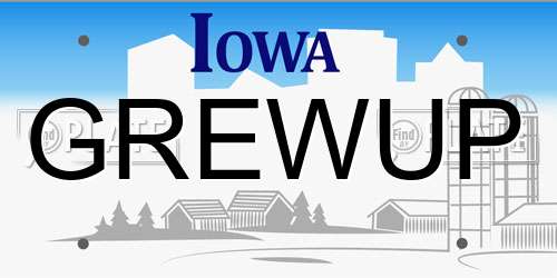 GREWUP Iowa License Plate