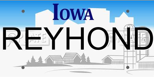 GREYHONDA Iowa License Plate