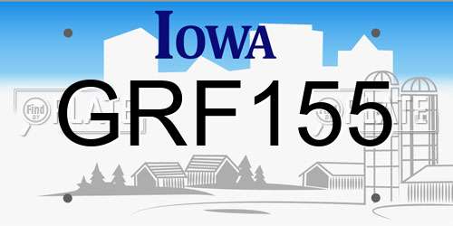 GRF155 Iowa License Plate