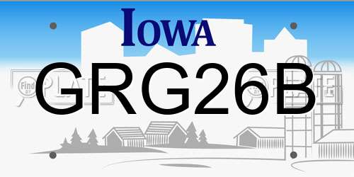 GRG26B Iowa License Plate