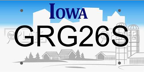 GRG26S Iowa License Plate