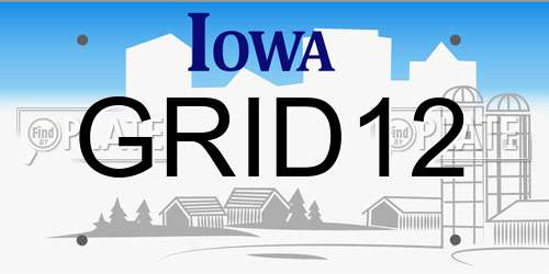 GRID12 Iowa License Plate