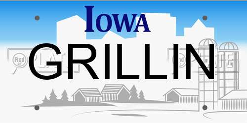 GRILLIN Iowa License Plate
