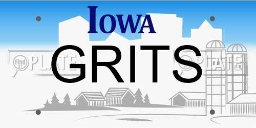 GRITS Iowa License Plate