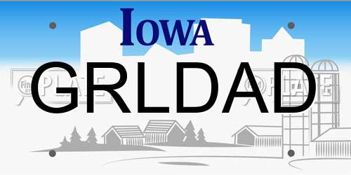 GRLDAD Iowa License Plate