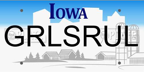 GRLSRUL Iowa License Plate