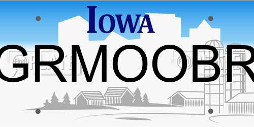 GRMOOBR Iowa License Plate