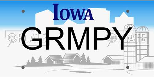 GRMPY Iowa License Plate