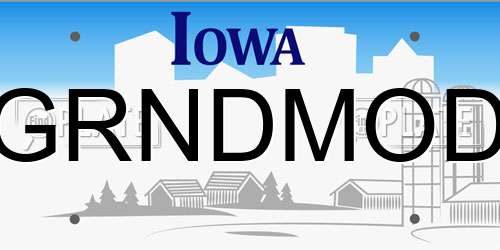 GRNDMOD Iowa License Plate