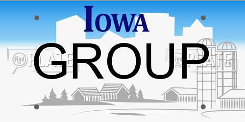 GROUP Iowa License Plate