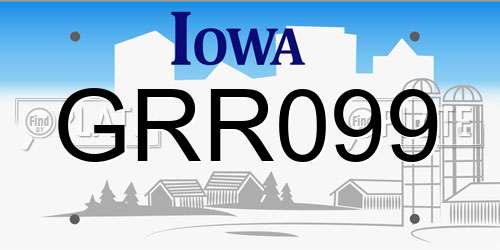 GRR099 Iowa License Plate