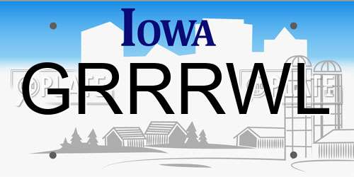 GRRRWL Iowa License Plate