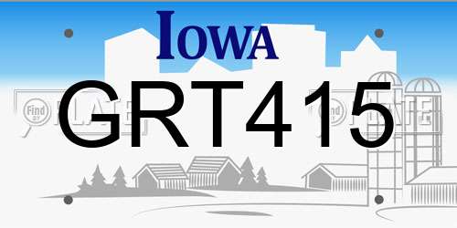 GRT415 Iowa License Plate