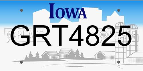 GRT4825 Iowa License Plate